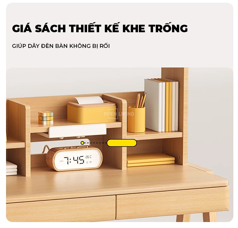 Bàn gỗ tự nhiên công thái học tăng giảm độ cao linh hoạt cho bé OpenLiving OBG 044 mang đến sự tiện lợi và an toàn. Chất liệu gỗ tự nhiên bền bỉ, thiết kế công thái học, giúp bé ngồi đúng tư thế, tăng giảm độ cao dễ dàng. Lựa chọn hoàn hảo cho không gian học tập của bé.