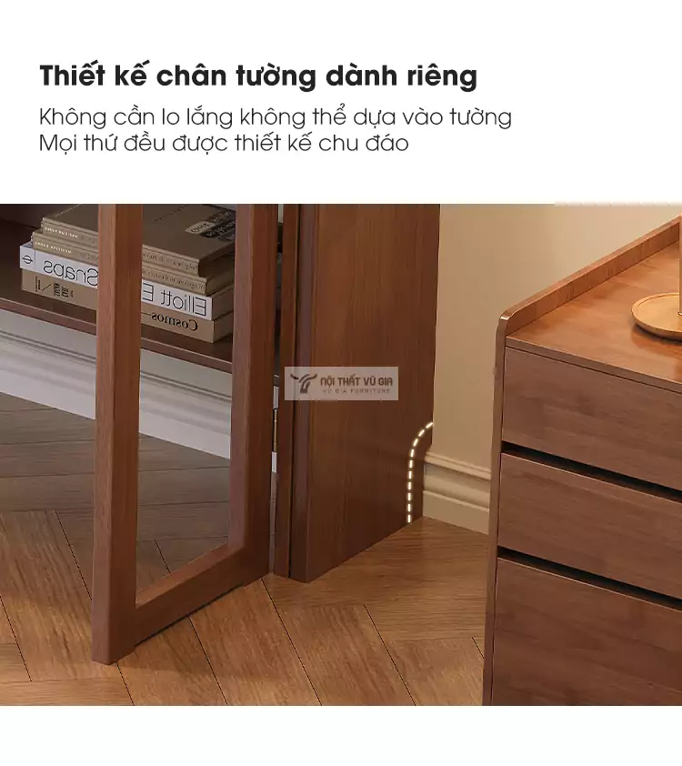 thiết kế tinh tế của Bàn gỗ tự nhiên gấp gọn SD06