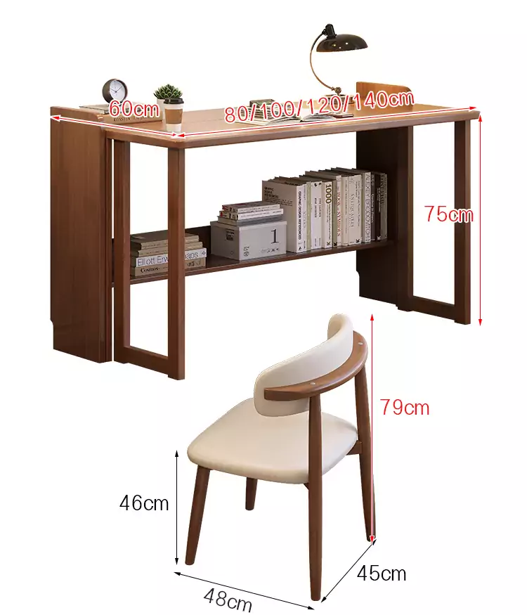 kích thước chi tiết của Bàn gỗ tự nhiên gấp gọn SD06