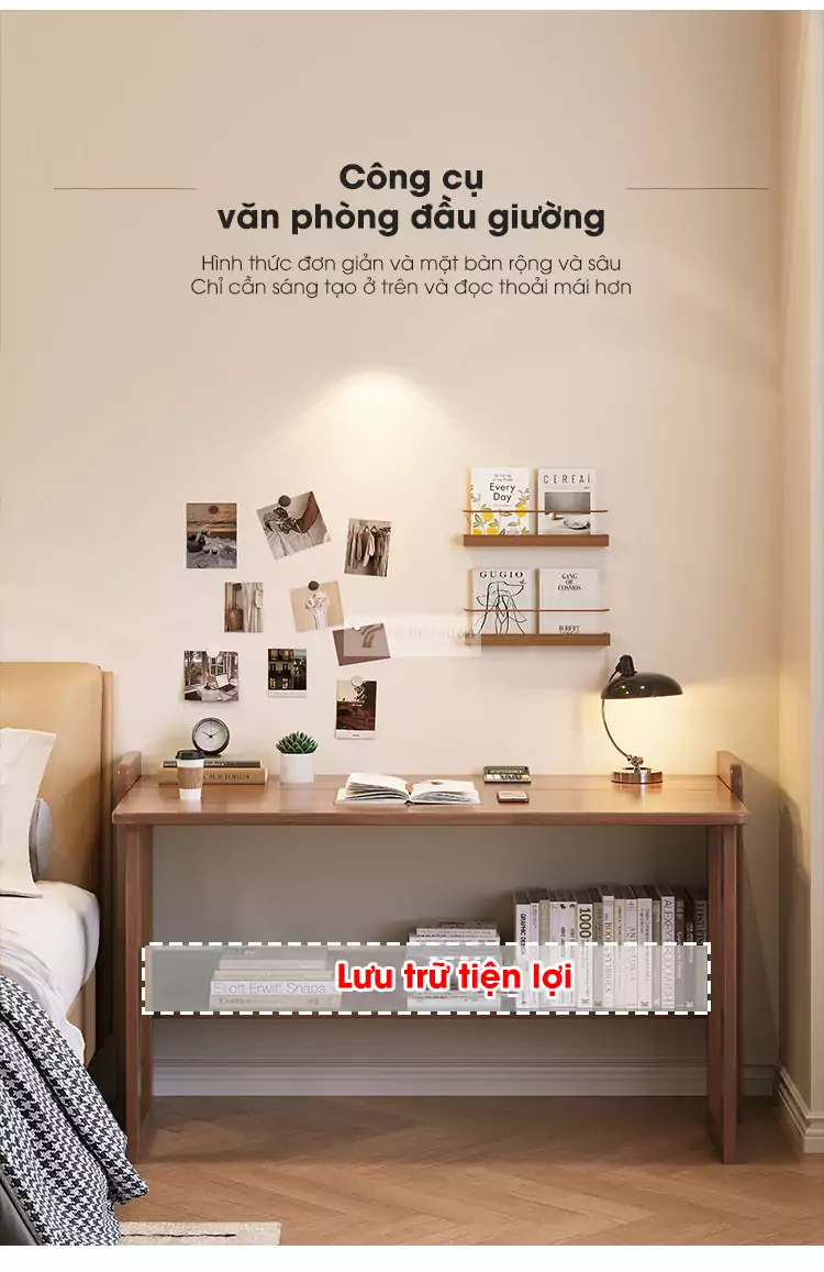 không gian lưu trữ linh hoạt với Bàn gỗ tự nhiên gấp gọn SD06