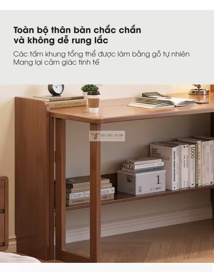 Bàn gỗ tự nhiên gấp gọn SD06 thiết kế chắc chắn, ổn định