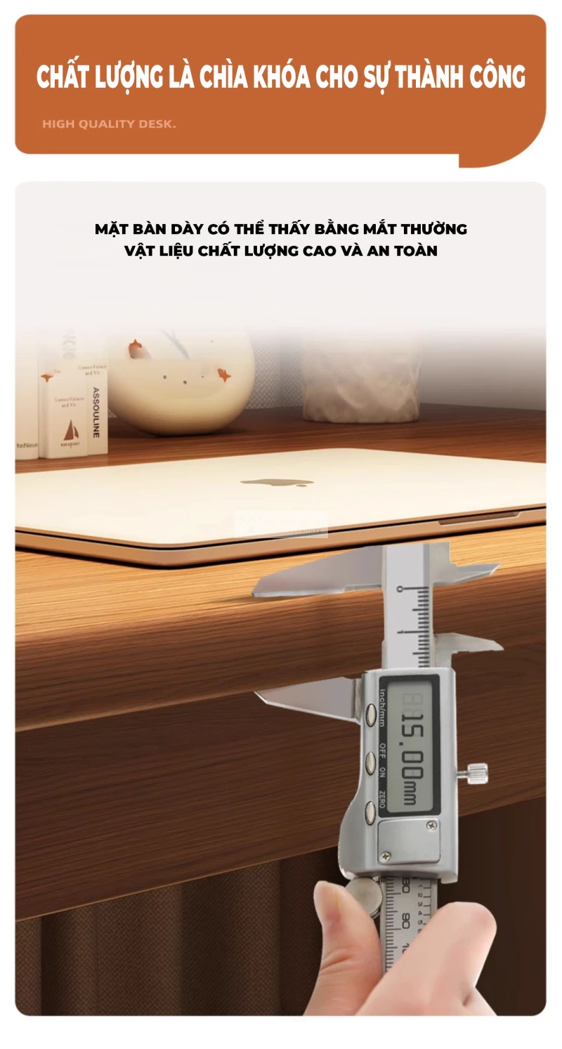 Bàn gỗ tự nhiên kết hợp kệ sách tối giản SD263 có chất lượng vượt trội