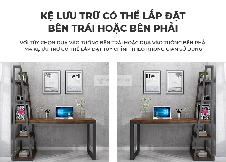 tùy chỉnh với Bàn gỗ tự nhiên kết hợp khung kim loại SD198