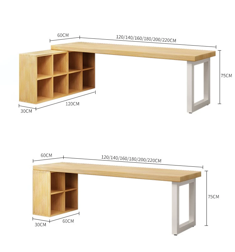 kích thước chi tiết của Bàn gỗ tự nhiên kết hợp tủ đa năng SD230