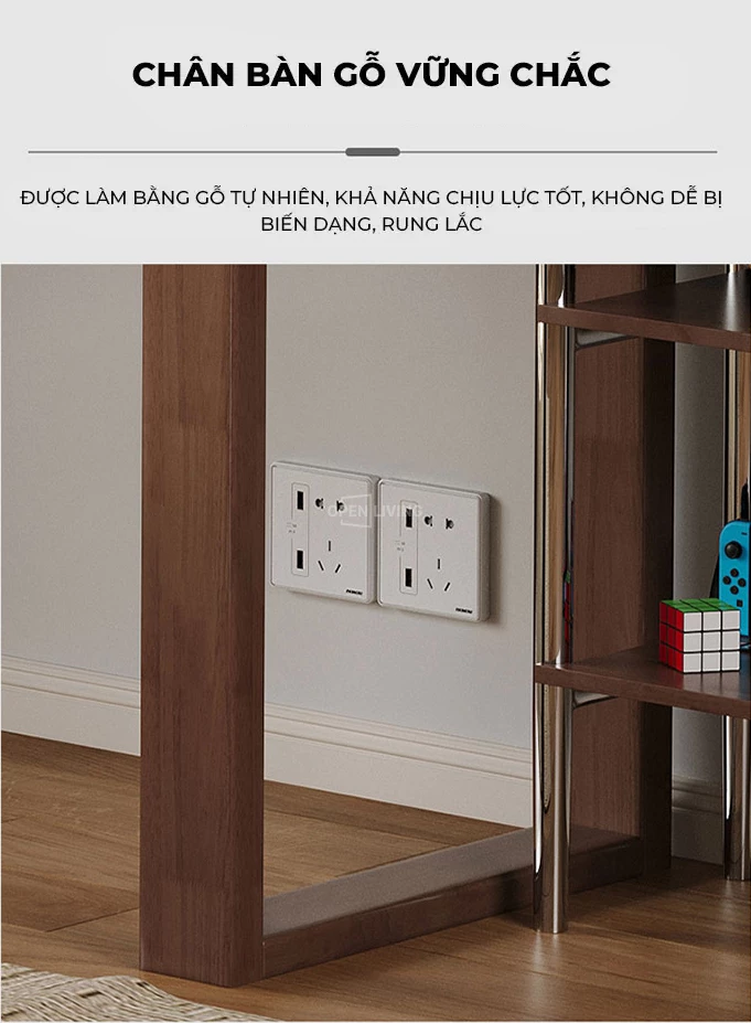 Bàn gỗ tự nhiên phong cách IKEA kèm tủ chứa đa năng OpenLiving OBG 045 mang đến sự tiện ích và hiện đại. Chất liệu gỗ tự nhiên bền bỉ, thiết kế tối giản, tủ chứa đa năng, giúp tối ưu không gian làm việc. Lựa chọn hoàn hảo cho mọi không gian sống.