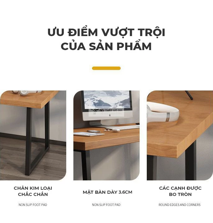 ưu điểm của Bàn gỗ tự nhiên phong cách tối giản SD200