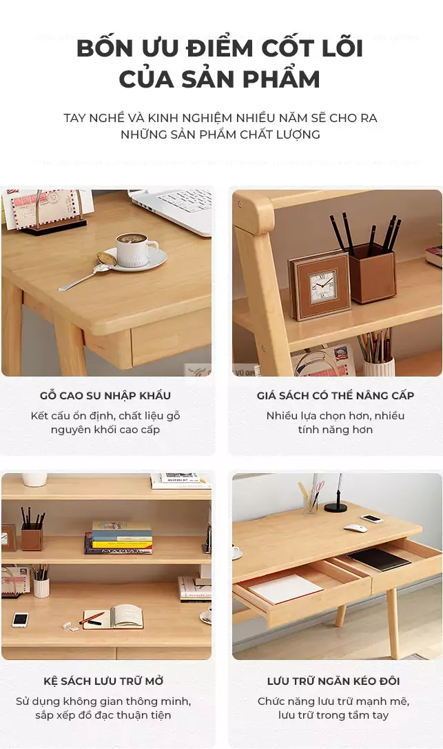 ưu điểm của Bàn gỗ tự nhiên phong cách tối giản SD26