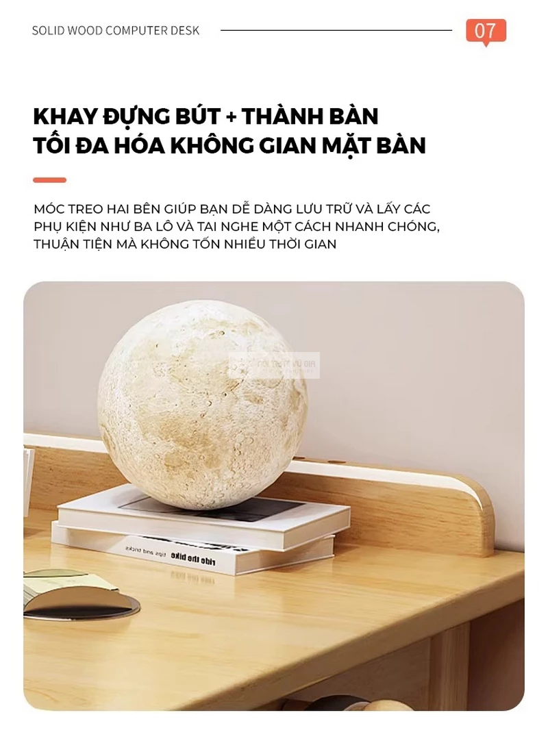 thiết kế tối ưu của Bàn gỗ tự nhiên phong cách tối giản SD266