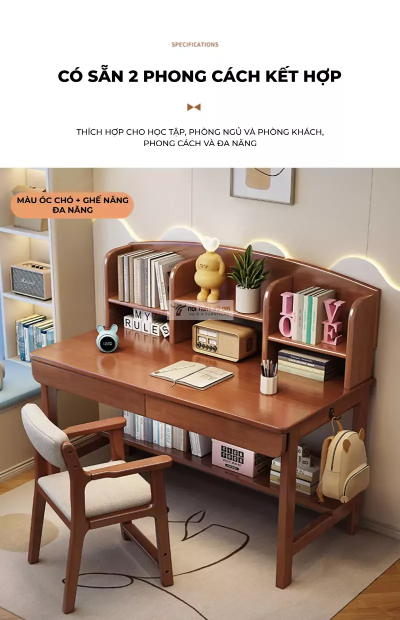 tùy chọn màu sắc của Bàn gỗ tự nhiên phong cách tối giản SD29