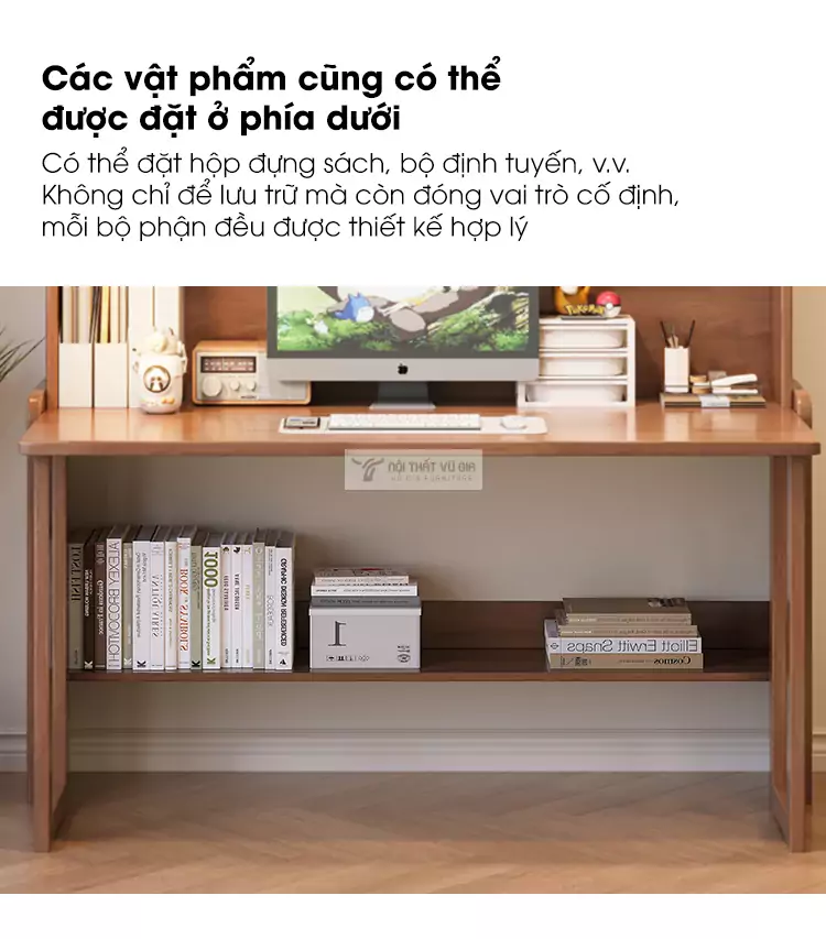 thiết kế kệ sách tiện lợi của Bàn gỗ tự nhiên thiết kế thông minh SD02