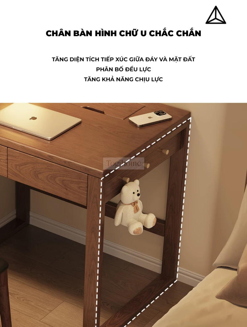 Bàn Học Bàn Làm Việc Gỗ Tự Nhiên Togismart BTG 089 sở hữu thiết kế đơn giản, hiện đại, phù hợp cho nhiều không gian như phòng học, phòng làm việc. Chất liệu gỗ tự nhiên bền đẹp, chắc chắn, mang đến sự tiện nghi, giúp tối ưu góc học tập và làm việc hiệu quả.