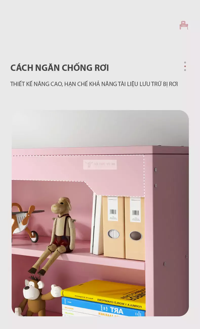 thiết kế vách ngăn của Bàn học chất liệu MDF cốt xanh chống ẩm cao cấp SD58
