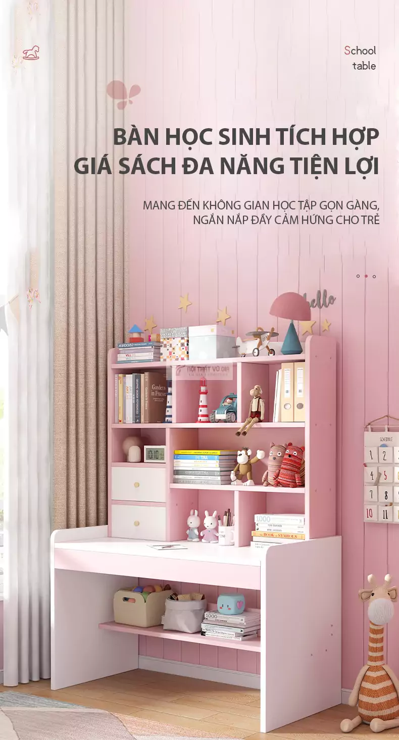 Bàn học chất liệu MDF cốt xanh chống ẩm cao cấp SD58