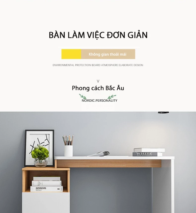 Bàn học đôi thiết kế linh hoạt, tối giản SD130