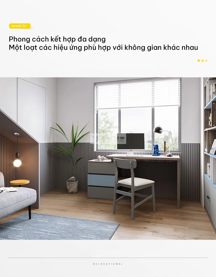 thiết kế đa năng, kết hợp đa dạng của Bàn học đôi tích hợp tủ đa năng SD120