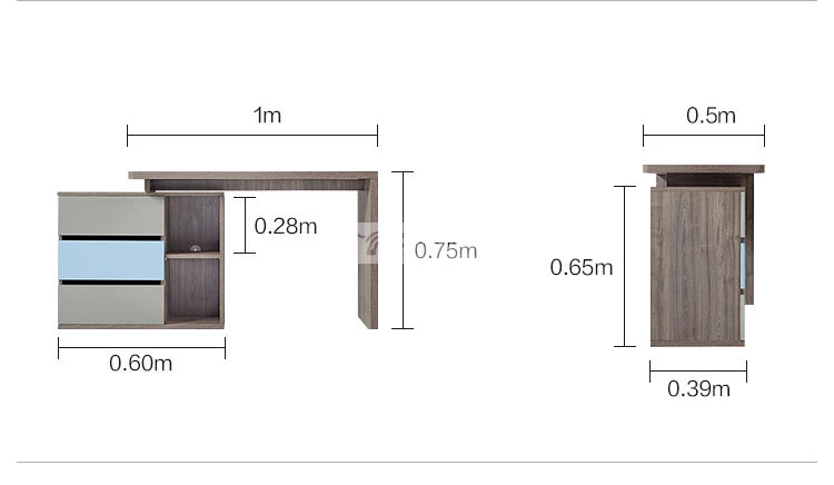 kích thước chi tiết của Bàn học đôi tích hợp tủ đa năng SD120