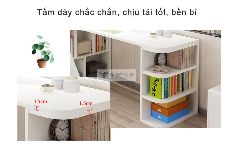 chi tiết chất liệu của Bàn học kết hợp giá sách bên hiện đại SD135