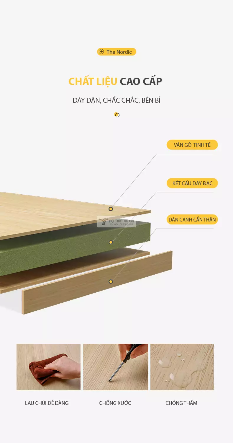 chi tiết chất liệu của Bàn học kết hợp giá sách hiện đại SD63