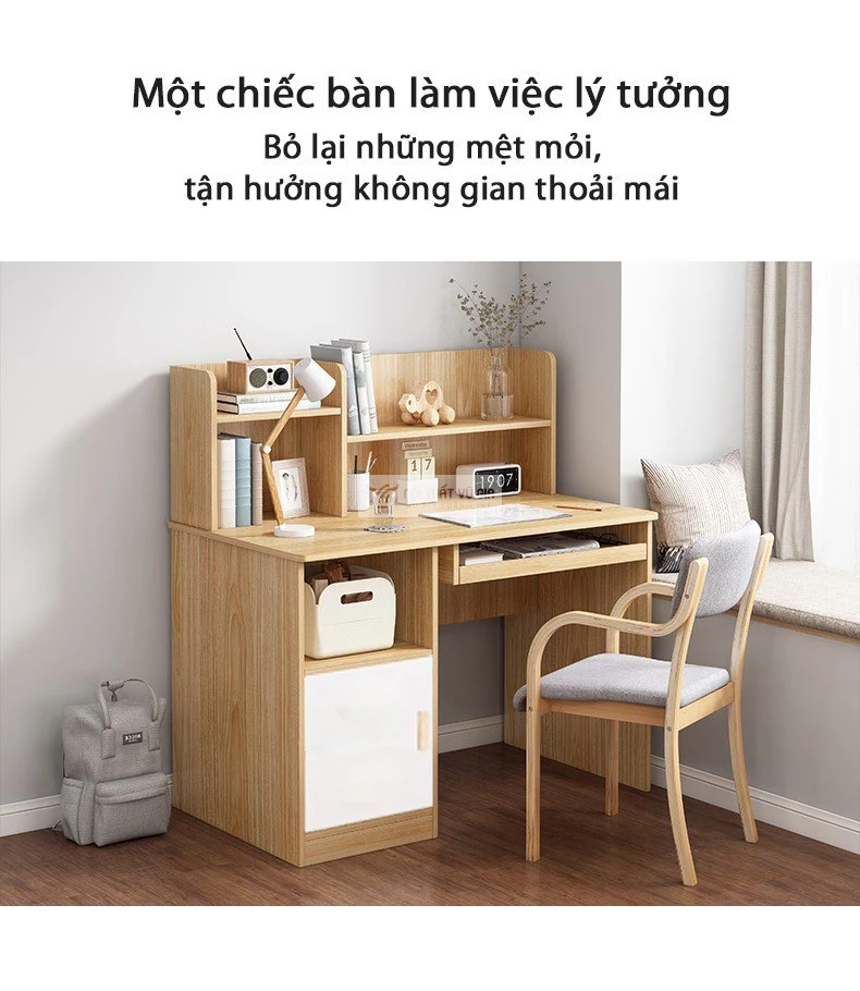 Bàn học kết hợp giá sách thiết kế tối ưu SD136