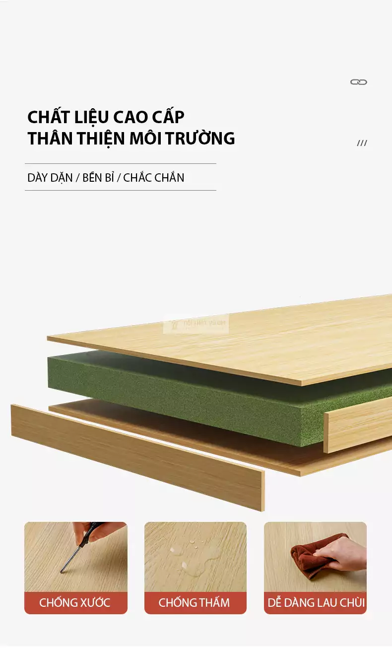 chi tiết chất liệu của Bàn học kết hợp kệ sách đa lưu trữ SD56