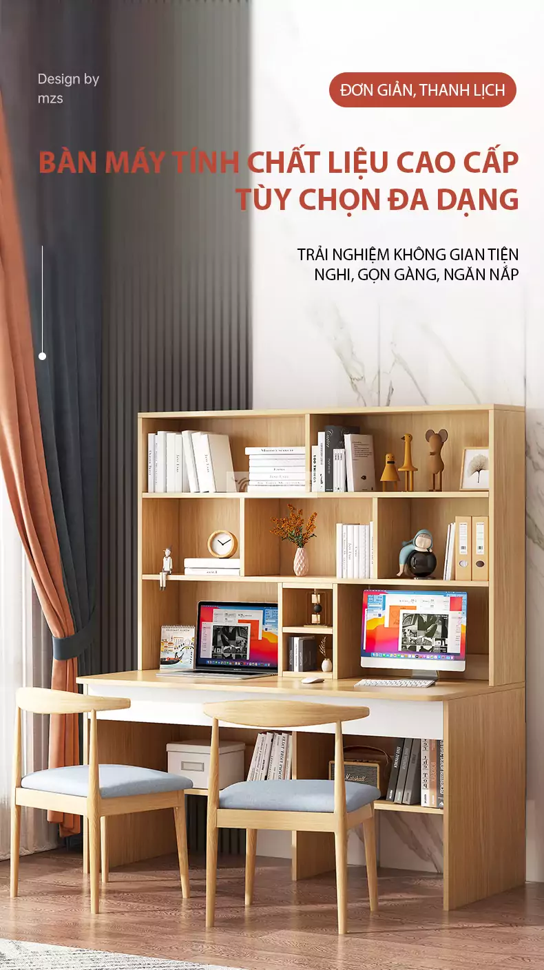 Bàn học kết hợp kệ sách đa lưu trữ SD56