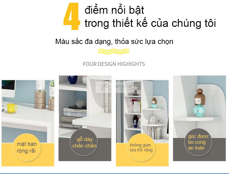 ưu điểm của Bàn học sinh cánh buồm kết hợp tủ ngăn kéo SD212