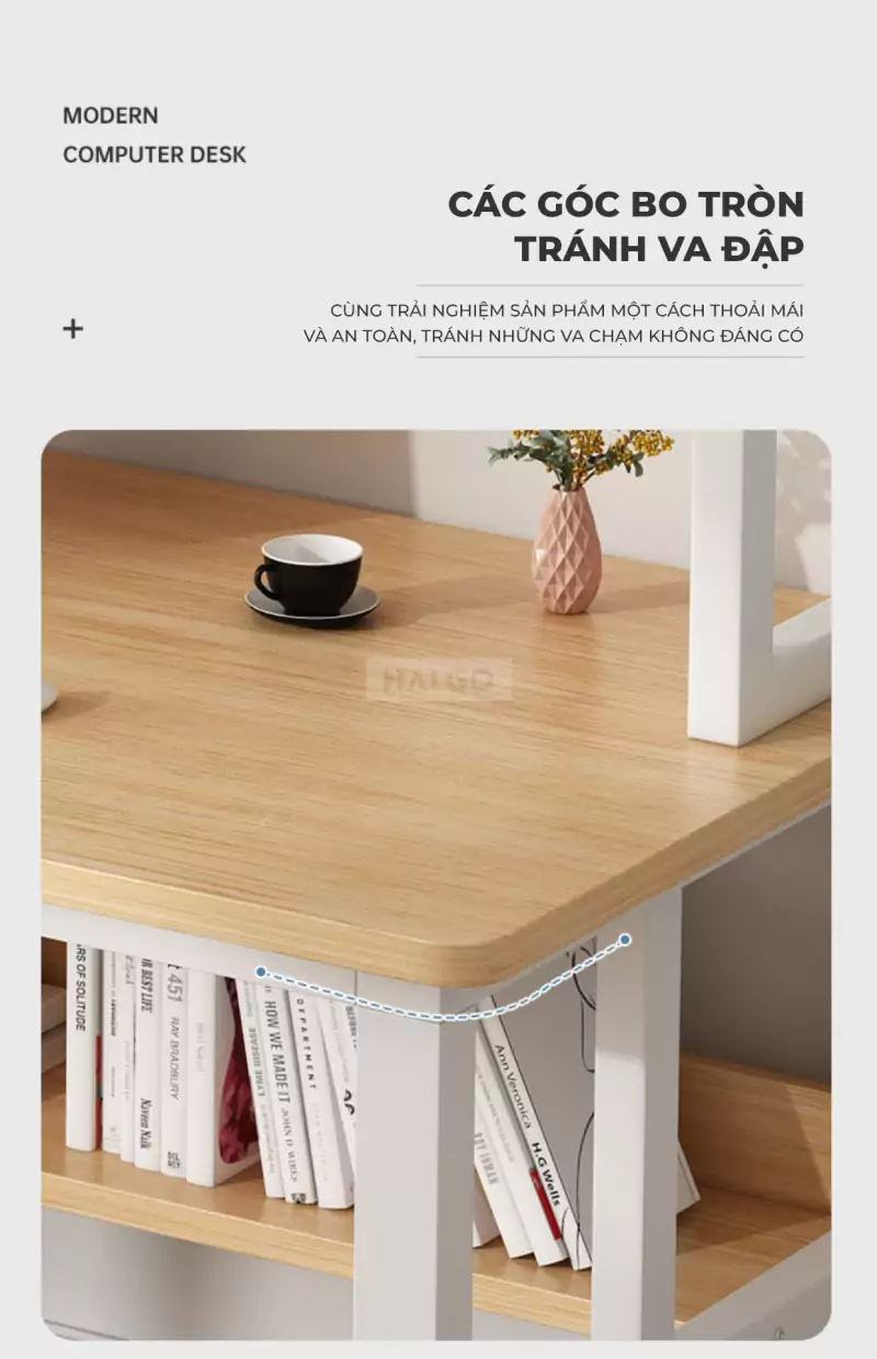 Bàn Học Sinh Đa Năng Tích Hợp Kệ Sách Haigo BHS177