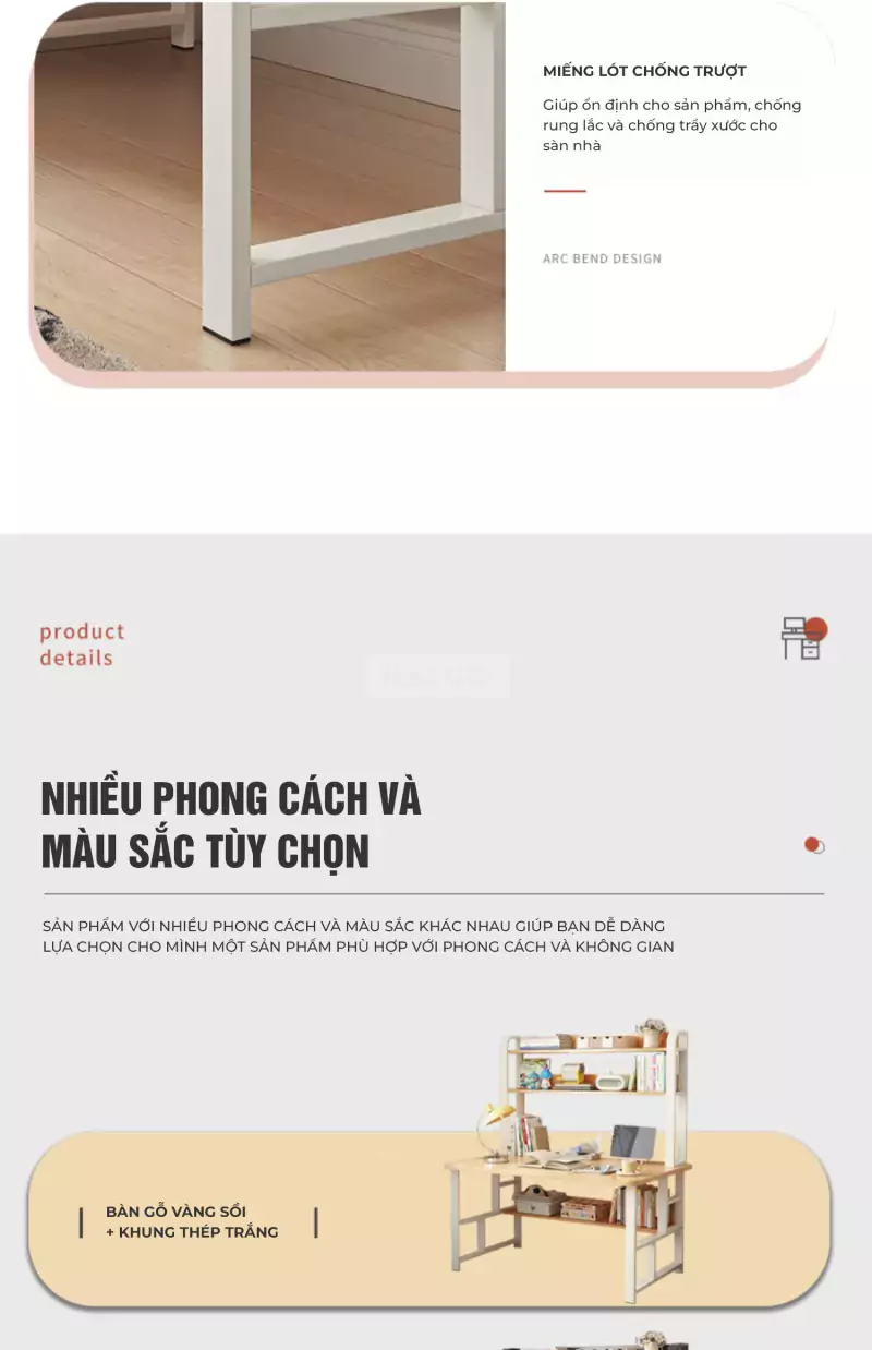 Bàn Học Sinh Đa Năng Tích Hợp Kệ Sách Haigo BHS178