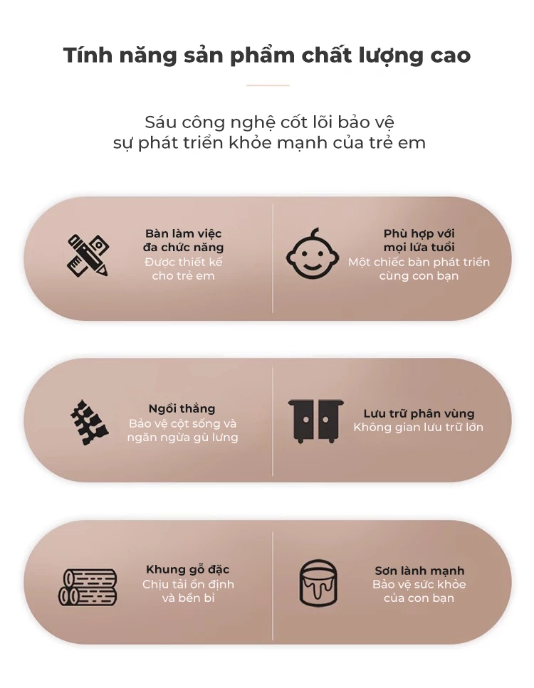 ưu điểm của Bàn học sinh gỗ tự nhiên phong cách hiện đại SD259