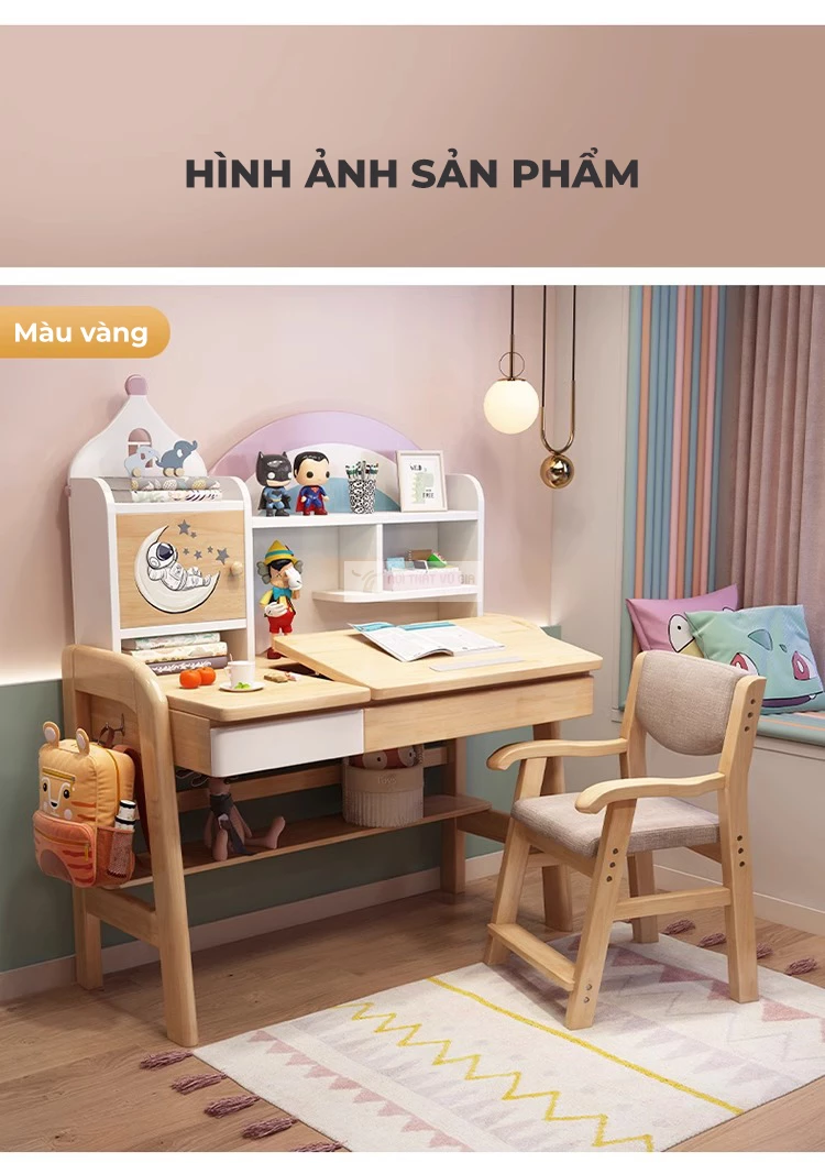 hình ảnh các tùy chọn của Bàn học sinh gỗ tự nhiên phong cách hiện đại SD259