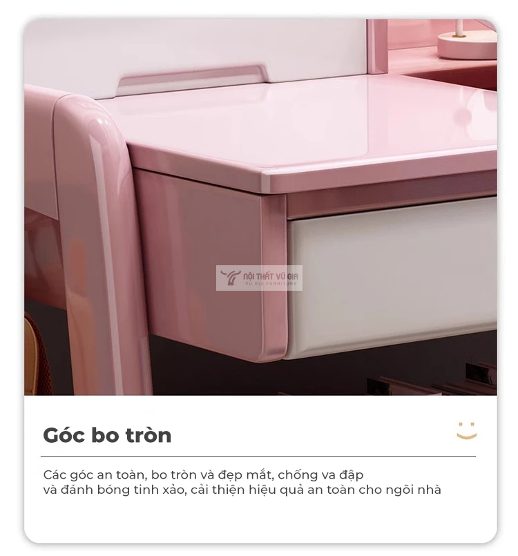 thiết kế bo góc an toàn của Bàn học sinh gỗ tự nhiên thiết kế thông minh SD258