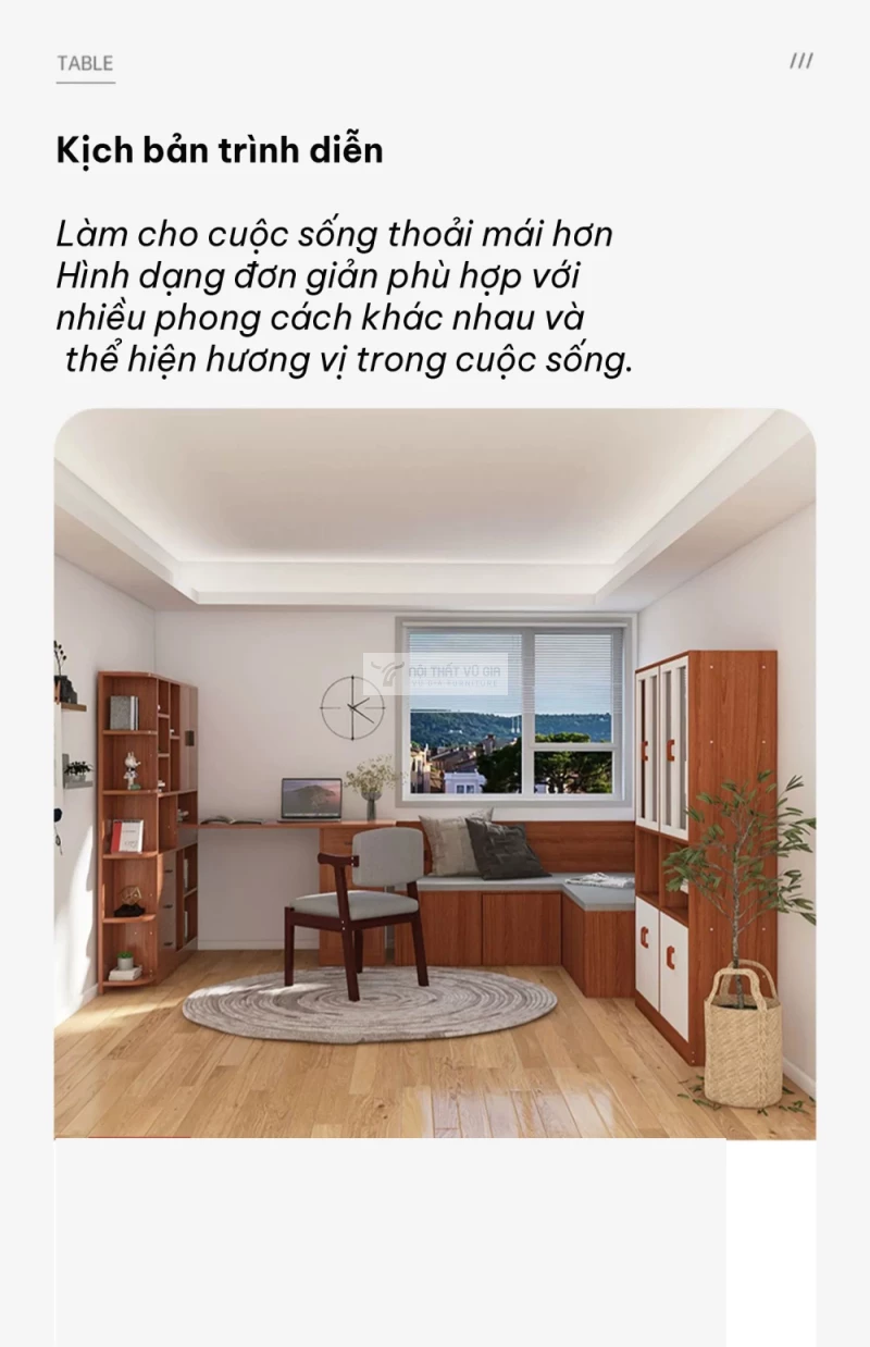 không gian làm việc, học tập thoải mái với Bàn học sinh kết hợp giá sách lớn SD208