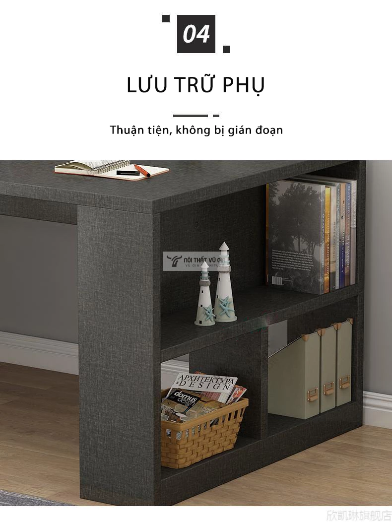 thiết kế tủ phụ linh hoạt của Bàn học sinh kết hợp giá sách SD215