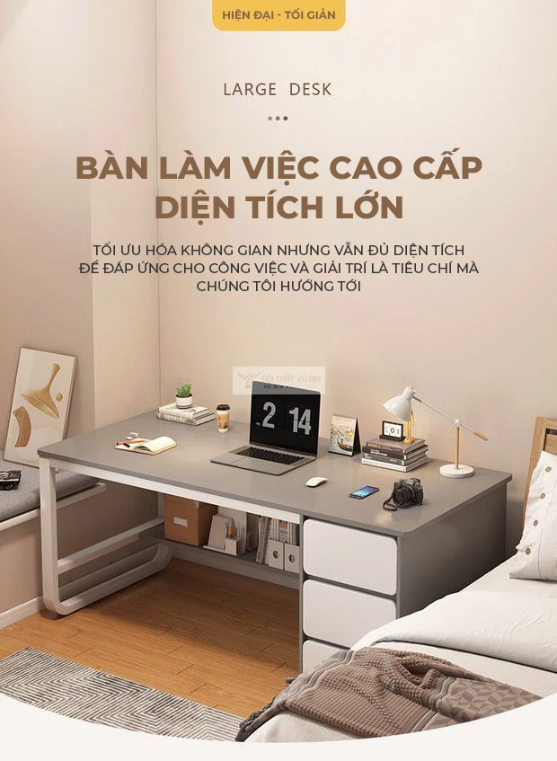 Bàn học sinh kết hợp tủ lưu trữ đa năng SD148