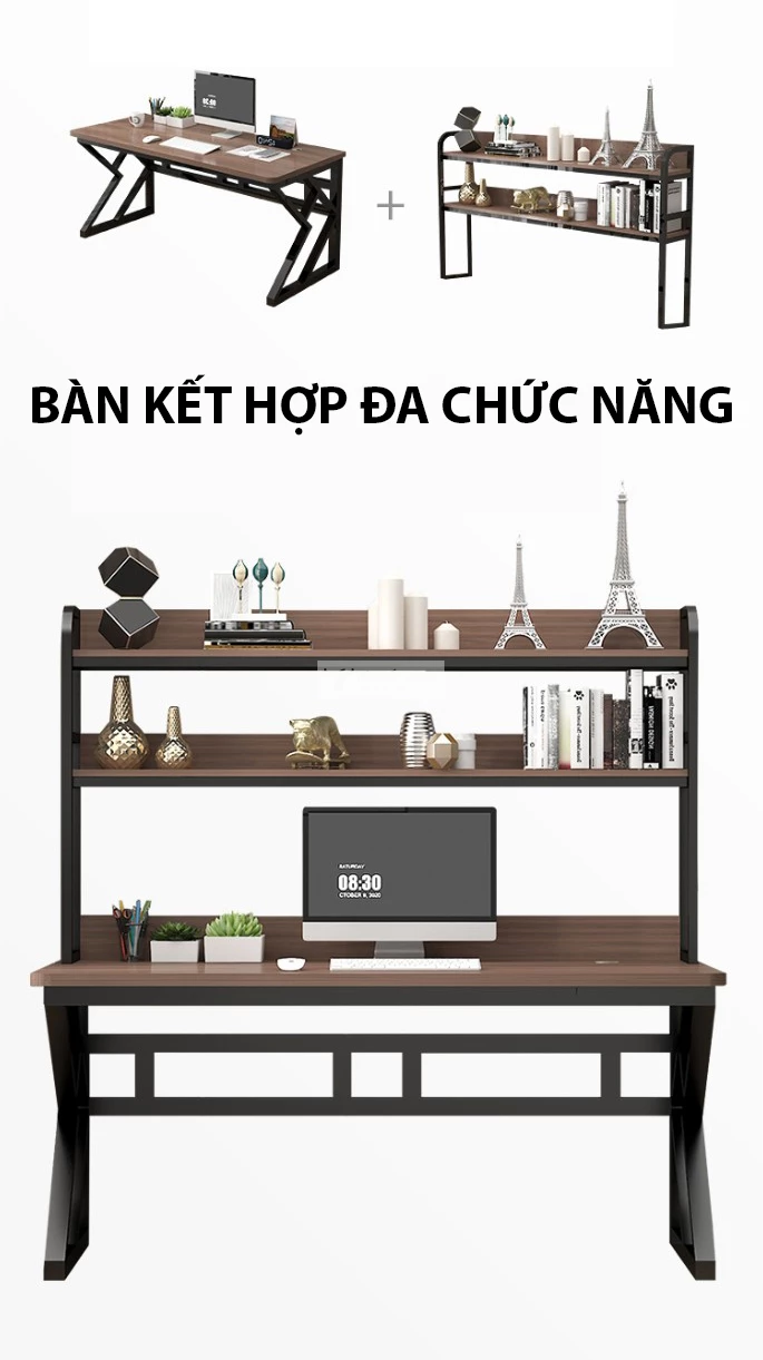 thiết kế kết hợp đa năng của Bàn học sinh thiết kế hiện đại tích hợp giá sách SD183