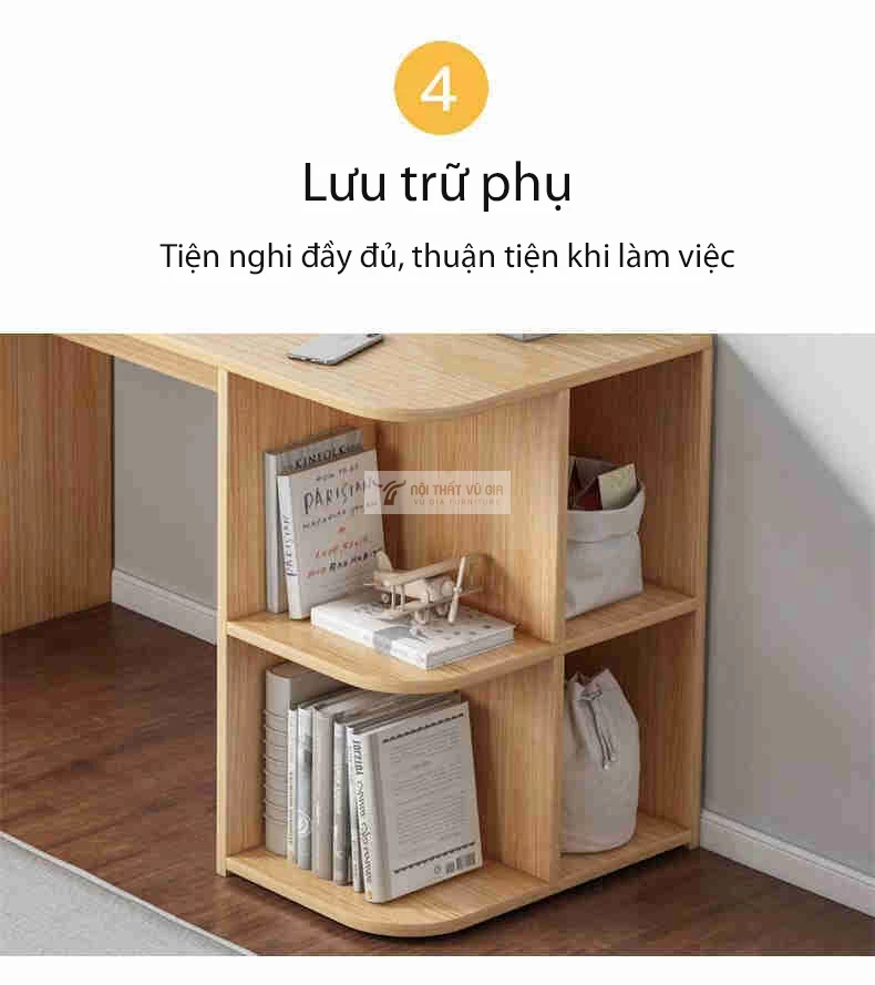 thiết kế tủ phụ tiện lợi của Bàn học sinh tích hợp tủ đa năng SD191