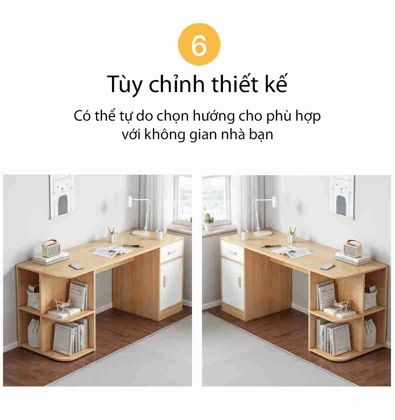 tùy chỉnh linh hoạt với Bàn học sinh tích hợp tủ đa năng SD191