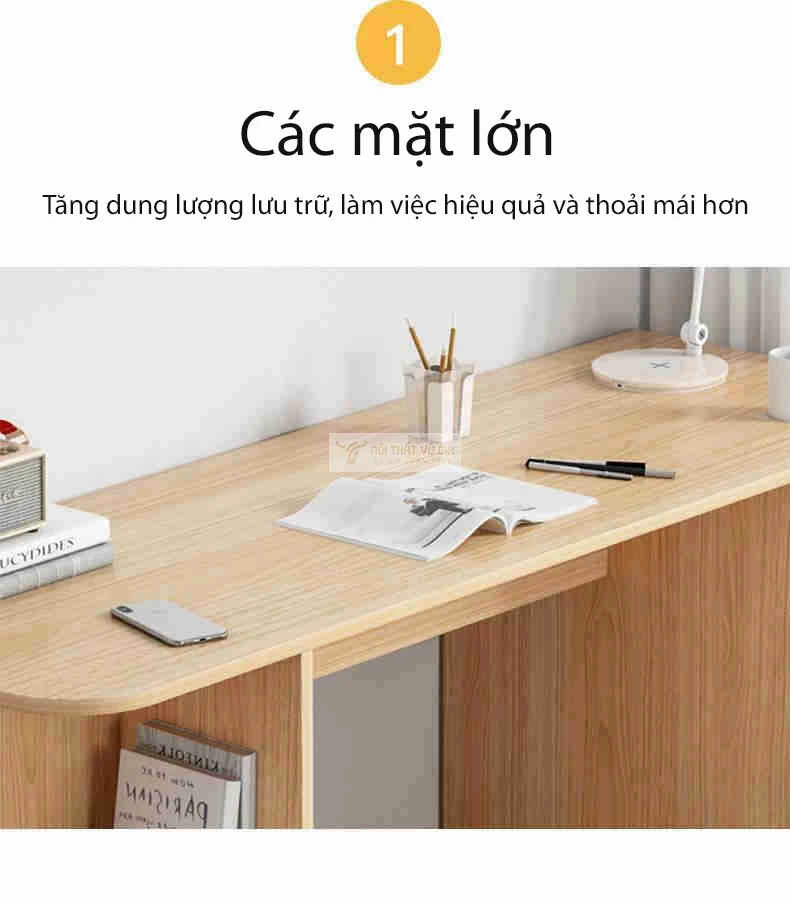 thiết kế mặt bàn lớn của Bàn học sinh tích hợp tủ đa năng SD191