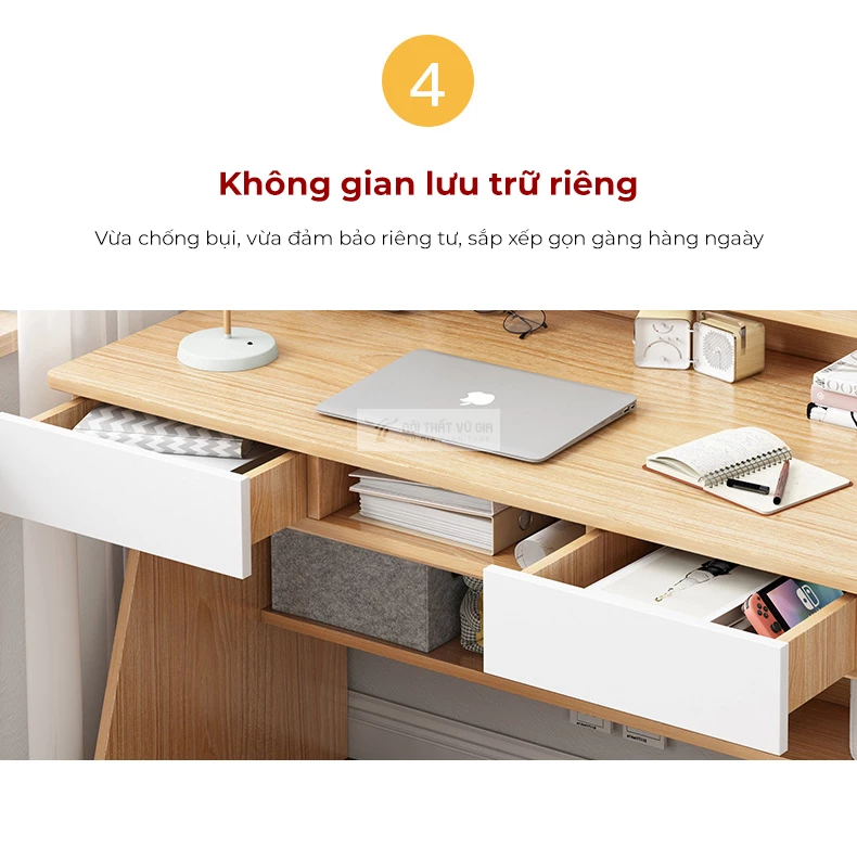 không gian lưu trữ riêng tư của Bàn học sinh tối giản thiết kế hiện đại SD192