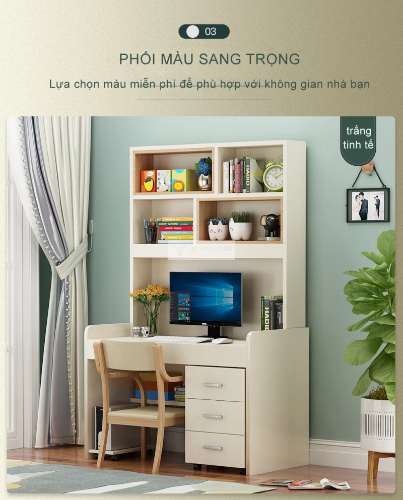 thiết kế phối màu sang trọng của Bàn học thiết kế đa lưu trữ SD126