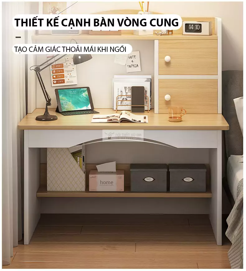 chi tiết bo góc an toàn của Bàn học thiết kế thông minh, tối ưu không gian SD53