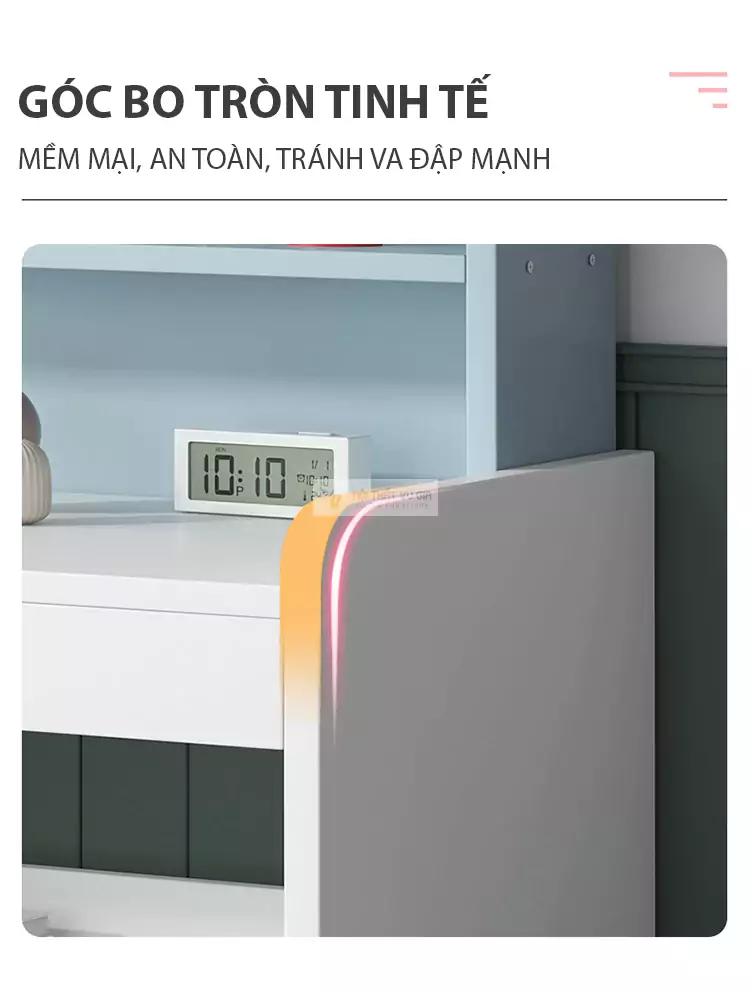 thiết kế bo góc an toàn của Bàn học thiết kế thông minh, tối ưu không gian SD57