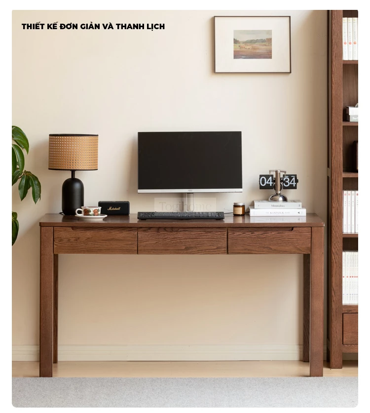 Bàn Làm Việc Bàn Học Gỗ Tự Nhiên Togismart BTG 071 – Thiết kế thanh lịch, chất liệu gỗ tự nhiên bền đẹp, thân thiện với môi trường. Phù hợp cho học sinh, sinh viên và người đi làm. Kiểu dáng hiện đại, dễ kết hợp nội thất, mang lại không gian học tập và làm việc tiện nghi.