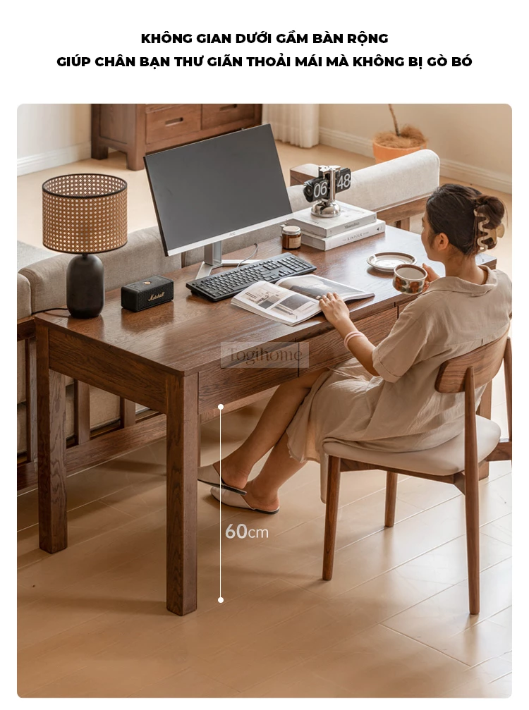 Bàn Làm Việc Bàn Học Gỗ Tự Nhiên Togismart BTG 071 – Thiết kế thanh lịch, chất liệu gỗ tự nhiên bền đẹp, thân thiện với môi trường. Phù hợp cho học sinh, sinh viên và người đi làm. Kiểu dáng hiện đại, dễ kết hợp nội thất, mang lại không gian học tập và làm việc tiện nghi.