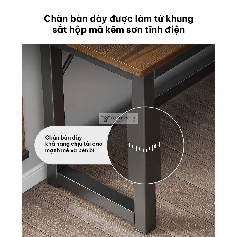 Bàn làm việc chữ L phong cách hiện đại SD217 sử dụng chân thép dày dặn