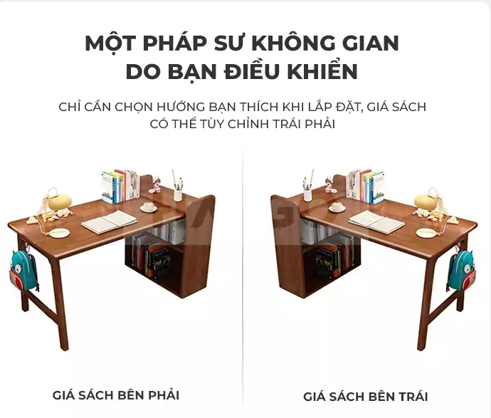 Bàn Làm Việc Đa Năng Gỗ Tự Nhiên Haigo BGT084