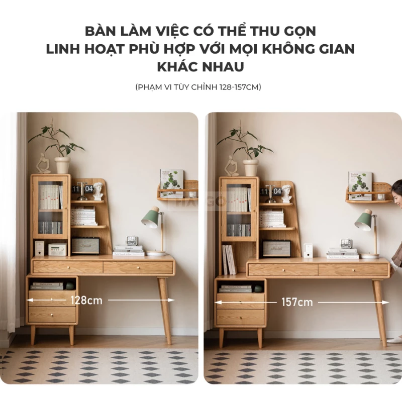 Bàn Làm Việc Đa Năng Gỗ Tự Nhiên Haigo BGT253