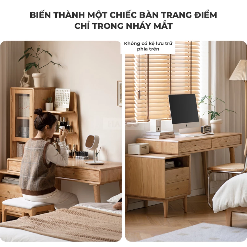 Bàn Làm Việc Đa Năng Gỗ Tự Nhiên Haigo BGT253