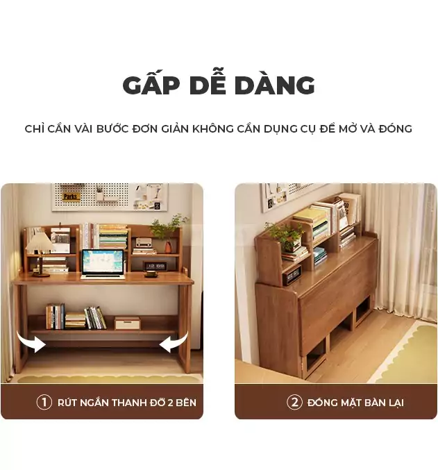 Bàn Làm Việc Gấp Gọn Đa Năng Haigo BGT188