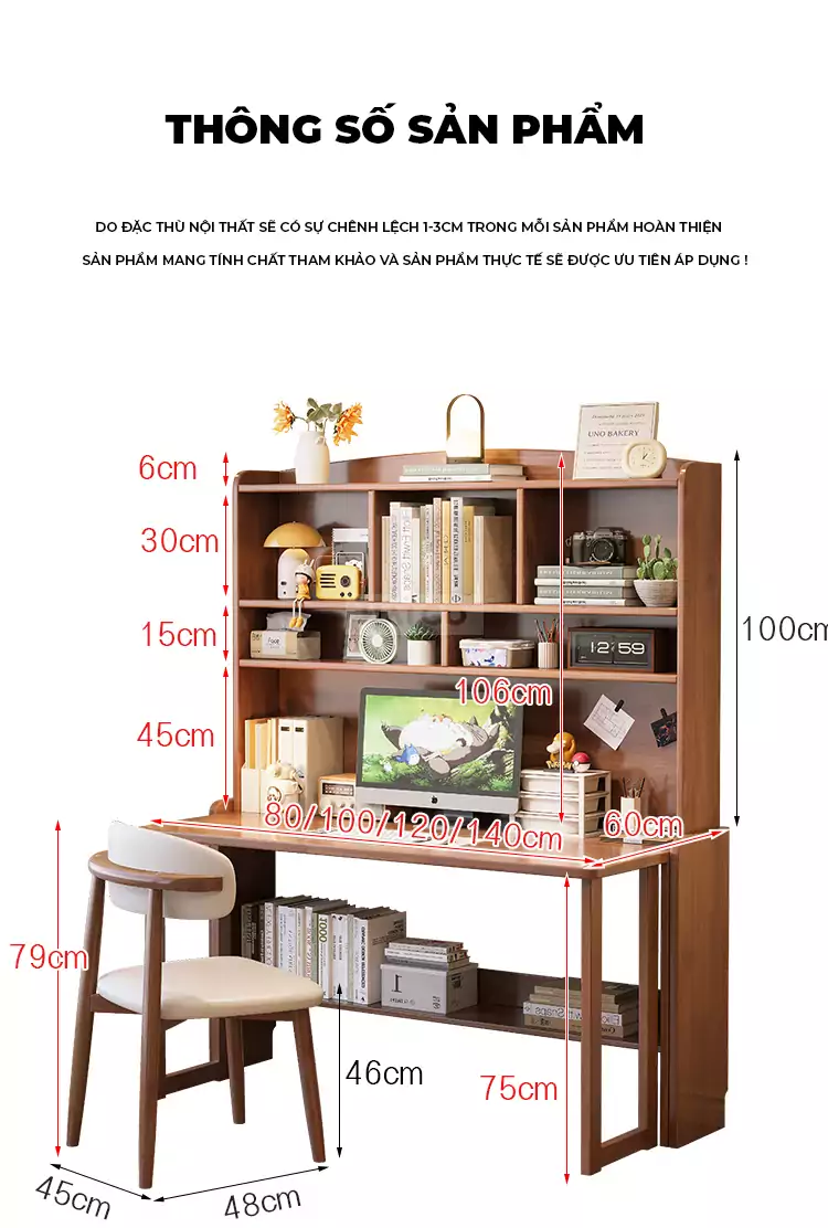 Bàn Làm Việc Gấp Gọn Đa Năng Haigo BGT190